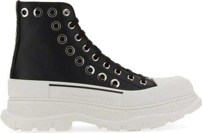 Alexander McQueen Joey Eyelet-Detailed High Top Sneakers