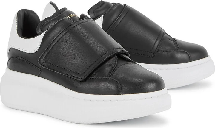 Alexander Mcqueen Kids Oversized Black Leather Sneakers - Image 2