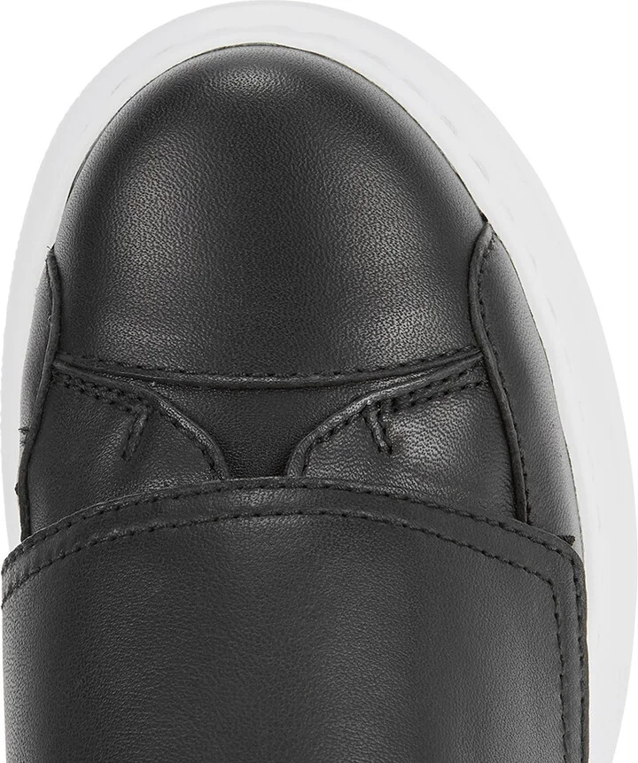 Alexander Mcqueen Kids Oversized Black Leather Sneakers - Image 4