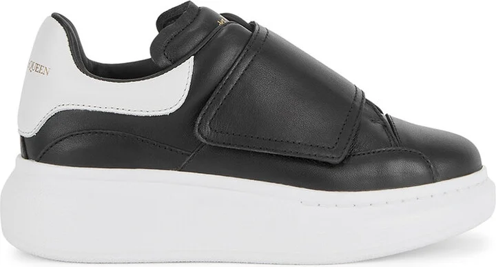 Alexander Mcqueen Kids Oversized Black Leather Sneakers