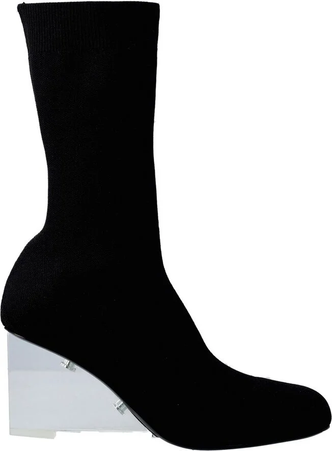 Alexander McQueen Knitted Round-Toe Boots