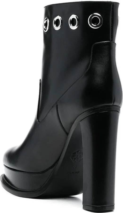 Alexander McQueen Leather Heel Ankle Boots - Image 2