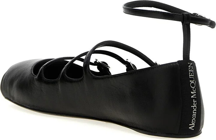 Alexander McQueen Leather Strap Ballet Flats - Image 3
