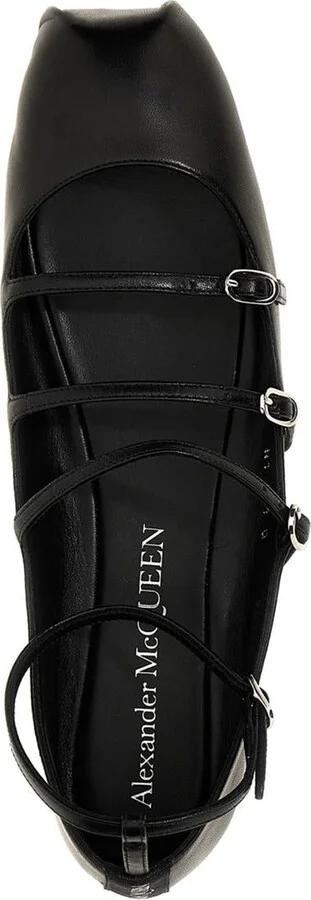 Alexander McQueen Leather Strap Ballet Flats - Image 4