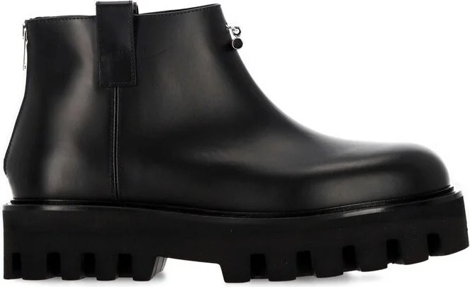 Alexander McQueen Logo Plaque Ankle Boots