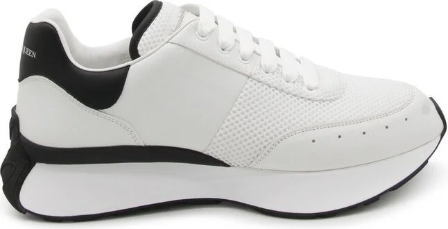 Alexander McQueen Logo Printed Mesh Lace-Up Sneakers