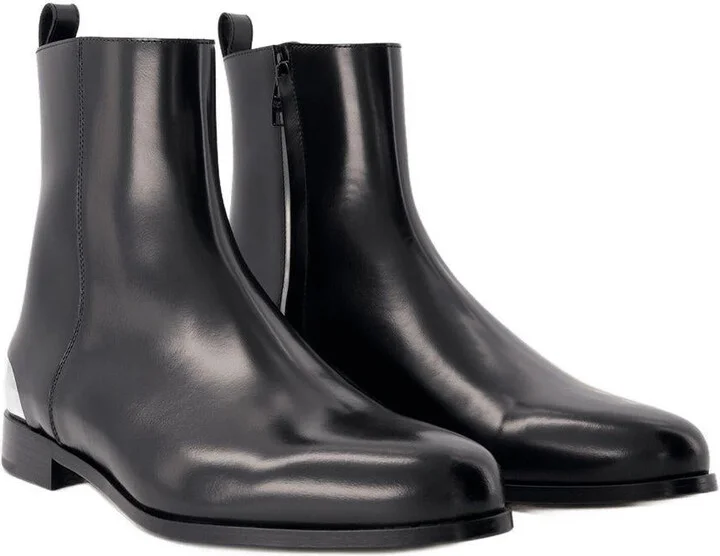 Alexander McQueen Metal Heel Ankle Boots - Image 2