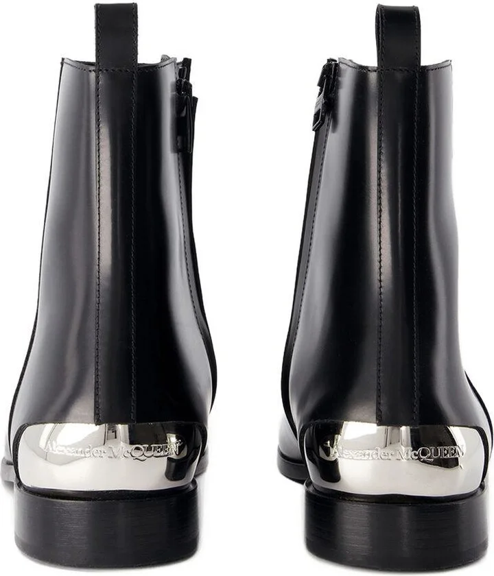 Alexander McQueen Metal Heel Ankle Boots - Image 3