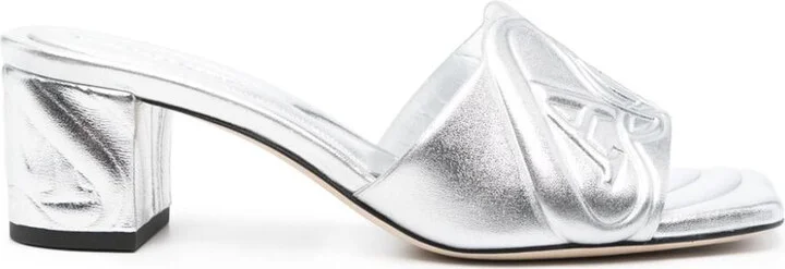 Alexander McQueen Metallic Leather Heel Sandals