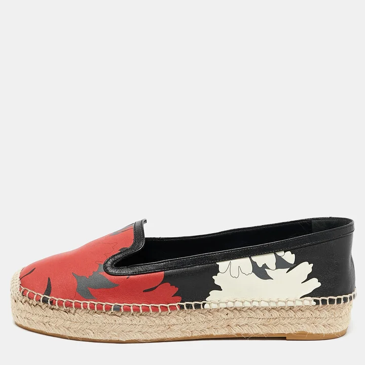 Alexander McQueen Multicolor Leather Espadrille Flats Size 40