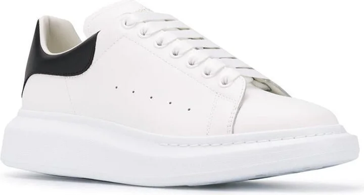 Alexander McQueen 'Oversize' Calfskin Leather Sneakers With Contrast Heel - Image 4