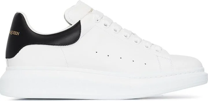 Alexander McQueen 'Oversize' Calfskin Leather Sneakers With Contrast Heel