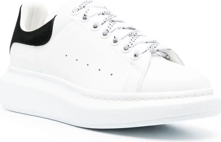 Alexander McQueen Oversize Sneakers In White And Beige Calf Leather - Image 4
