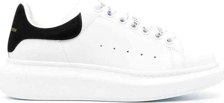 Alexander McQueen Oversize Sneakers In White And Beige Calf Leather