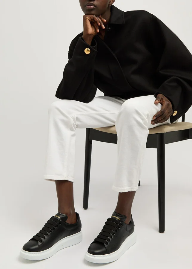 Alexander Mcqueen Oversized Black Leather Sneakers - Image 10