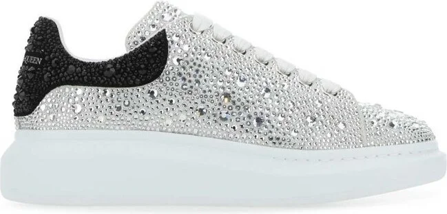 Alexander McQueen Oversized Embellished Lace-Up Sneakers