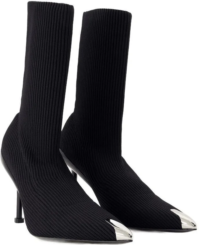 Alexander McQueen Pointed-Toe Ankle Boots - Image 2