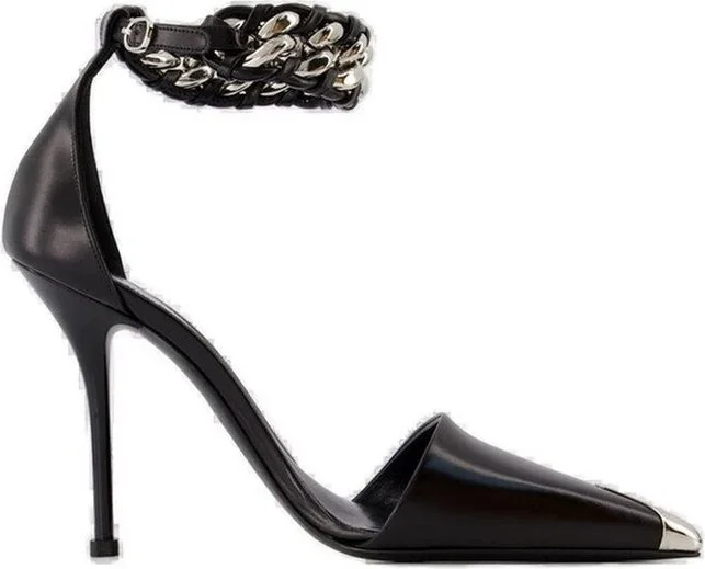 Alexander McQueen Pointed Toe Chain-Link Pumps