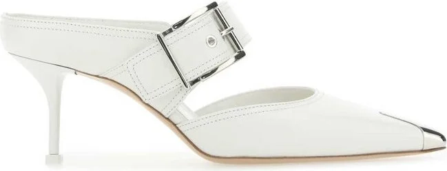 Alexander McQueen Pointed-Toe Heeled Mules