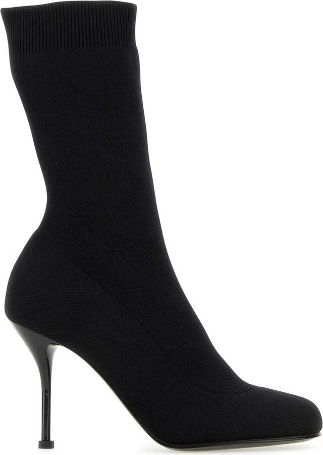 Alexander McQueen Pull-On Rib-Knit Boots