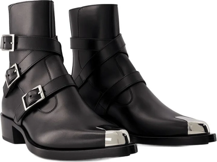 Alexander McQueen Punk Ankle Boots - Image 5