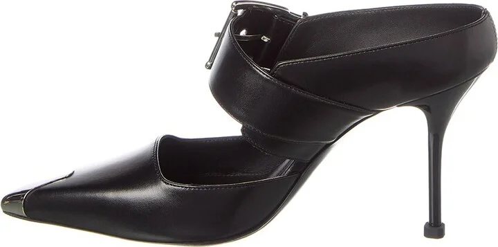 Alexander Mcqueen Punk Buckle Leather Mule - Image 2