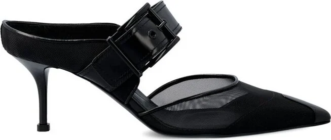 Alexander McQueen Punk Buckle Pointed-Toe Mules