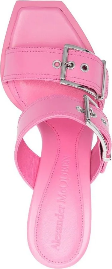 Alexander McQueen Punk Double Buckle Leather Sandals - Image 4