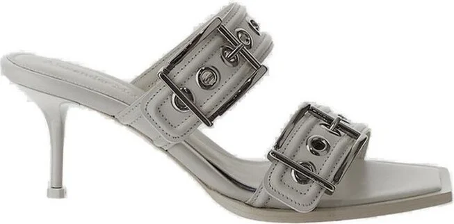 Alexander McQueen Punk Double-Buckle Slip-On Mules