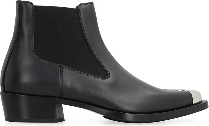 Alexander McQueen Punk Leather Chelsea Boots - Image 2