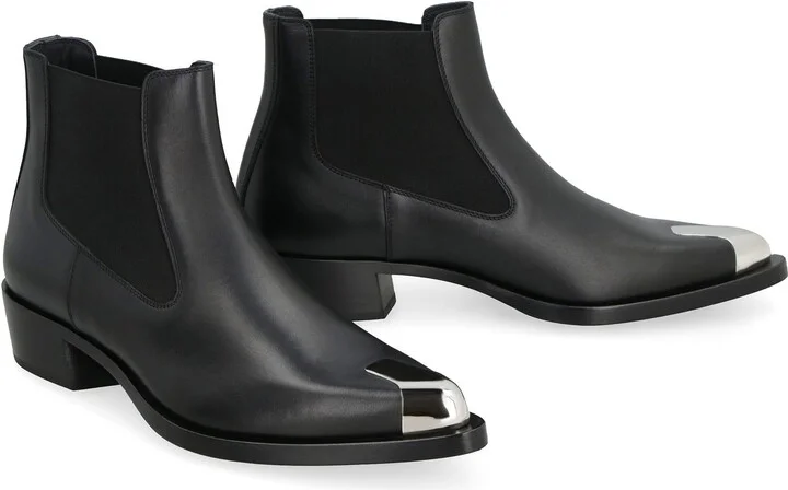 Alexander McQueen Punk Leather Chelsea Boots - Image 3