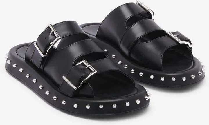Alexander McQueen Punk Leather Sandals - Image 2
