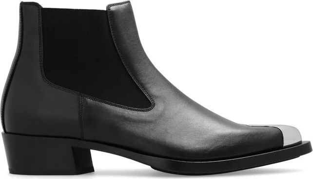 Alexander McQueen Punk Pointed-Toe Chelsea Ankle Boots