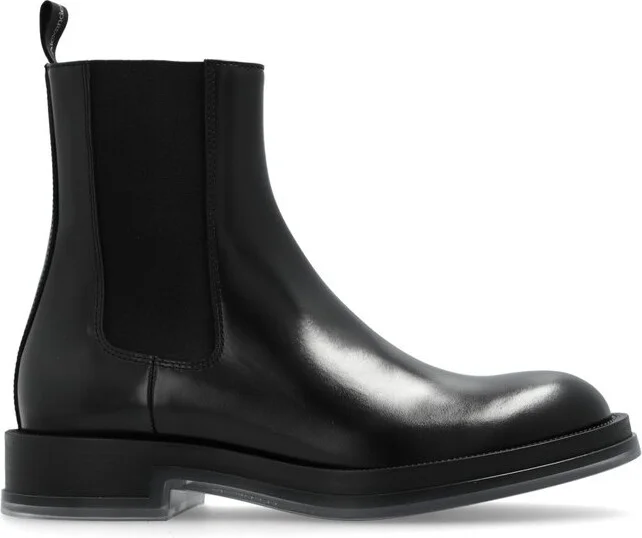 Alexander McQueen Round-Toe Ankle Boots