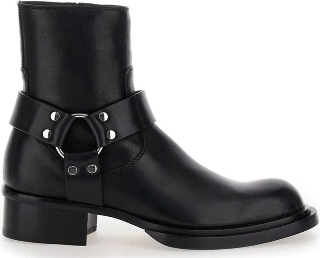 Alexander McQueen Round-Toe Ankle Boots