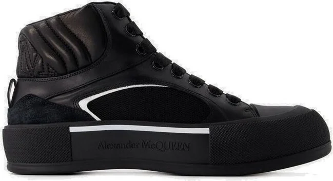 Alexander McQueen Seal-Embroidered High-Top Sneakers