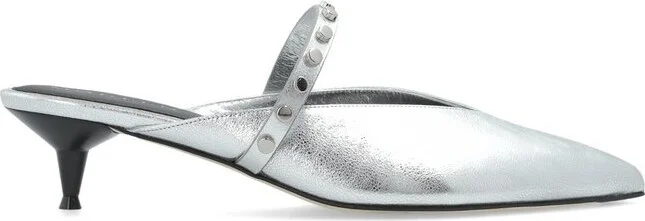 Alexander McQueen Stud-Embellished Pointed-Toe Mules