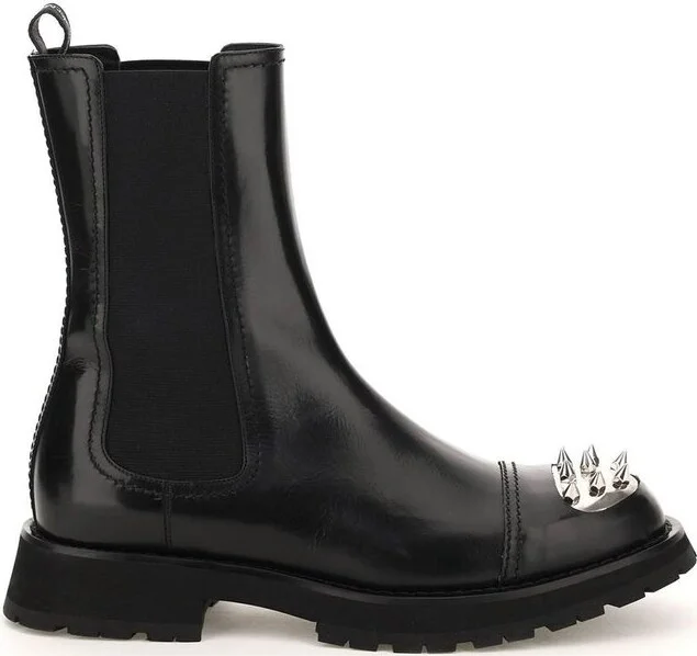 Alexander McQueen Studded Toe Chelsea Boots