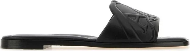 Alexander McQueen The Seal Embossed Slip-On Slides