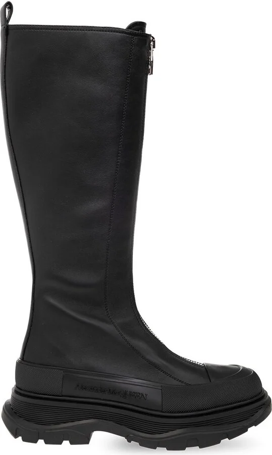 Alexander McQueen Tread Slick Front-Zipped Boots