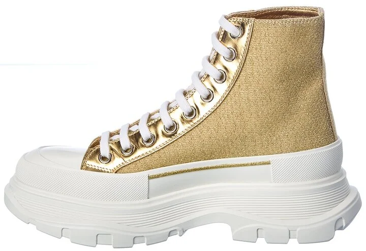 Alexander Mcqueen Tread Slick Glitter & Leather Boot - Image 2