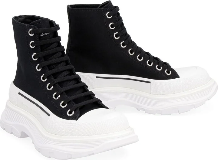 Alexander McQueen Tread Slick Lace-Up Ankle Boots - Image 3