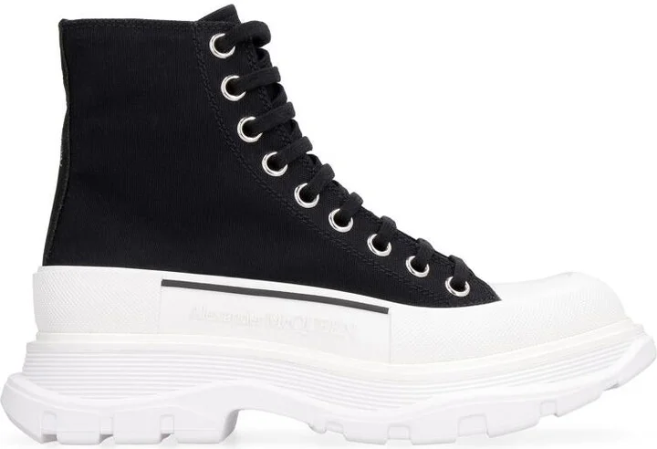 Alexander McQueen Tread Slick Lace-Up Ankle Boots