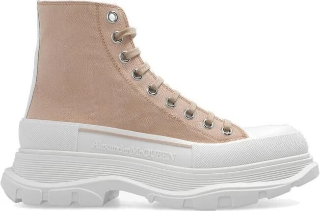 Alexander McQueen Tread Slick Lace-Up High-Top Sneakers
