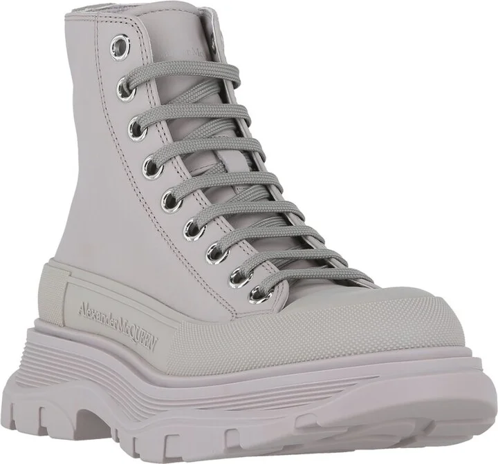 Alexander Mcqueen Tread Slick Leather High-Top Sneaker