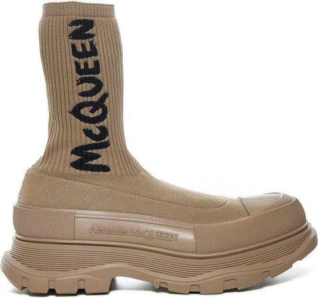 Alexander McQueen Tread Slick Logo Intarsia Boots