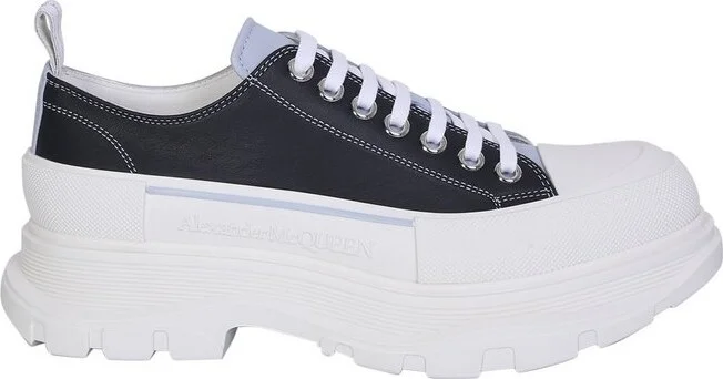 Alexander McQueen Tread Slick Round-Toe Lace-Up Sneakers