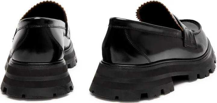 Alexander Mcqueen Wander Glossed Leather Penny Loafers - Image 3