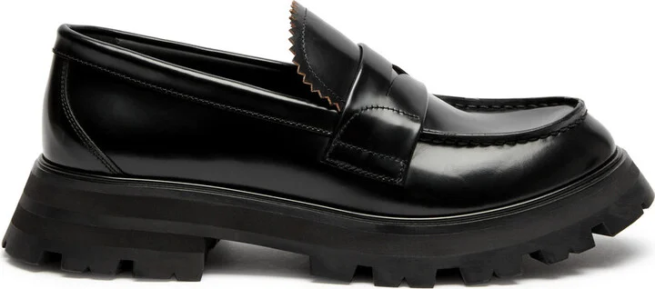 Alexander Mcqueen Wander Glossed Leather Penny Loafers