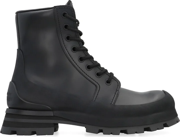Alexander McQueen Wander Leather Lace-Up Boots - Image 2